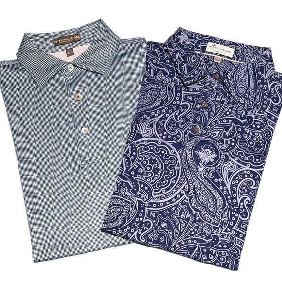 2-Peter Millar Blue golf polo shirts - TWO
